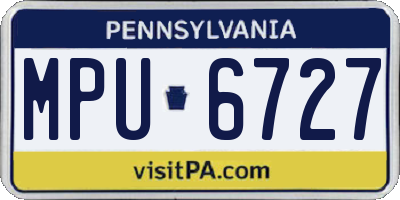 PA license plate MPU6727