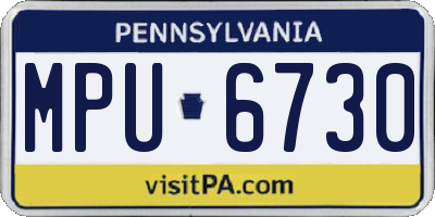 PA license plate MPU6730