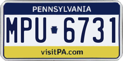 PA license plate MPU6731