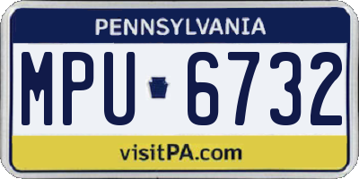 PA license plate MPU6732