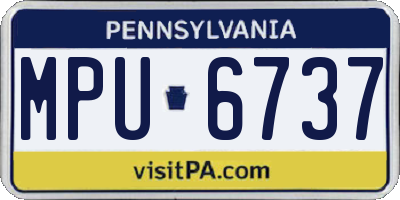 PA license plate MPU6737