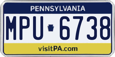 PA license plate MPU6738