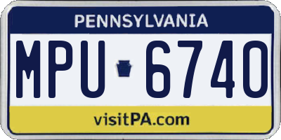 PA license plate MPU6740