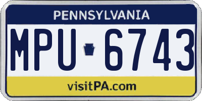 PA license plate MPU6743