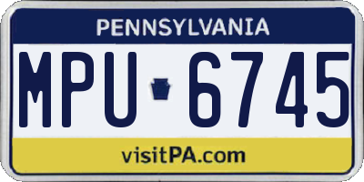 PA license plate MPU6745