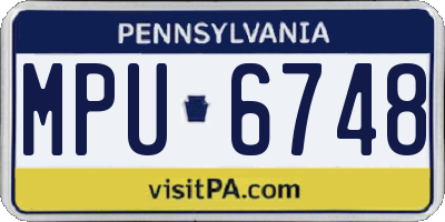 PA license plate MPU6748