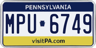 PA license plate MPU6749