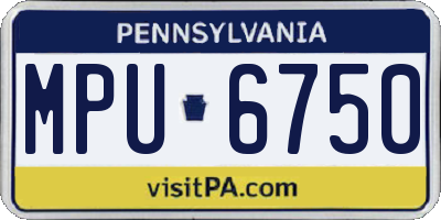 PA license plate MPU6750