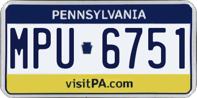 PA license plate MPU6751