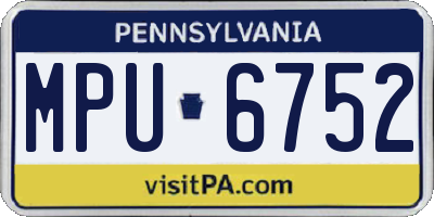 PA license plate MPU6752
