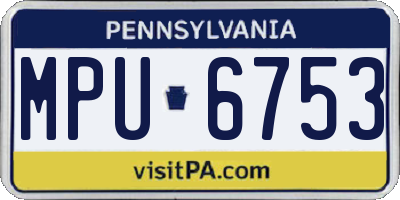 PA license plate MPU6753