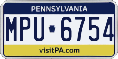 PA license plate MPU6754
