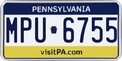 PA license plate MPU6755