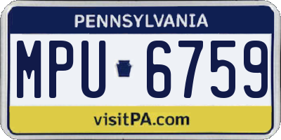 PA license plate MPU6759