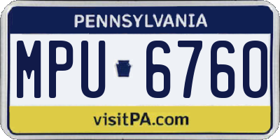 PA license plate MPU6760