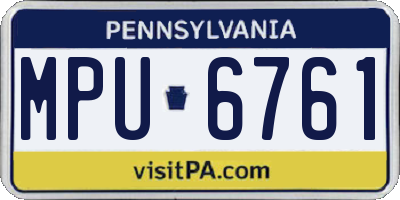 PA license plate MPU6761