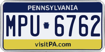 PA license plate MPU6762