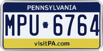 PA license plate MPU6764