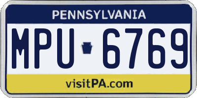 PA license plate MPU6769