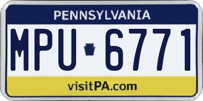 PA license plate MPU6771