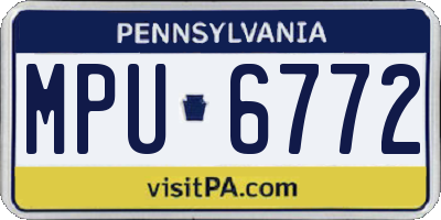 PA license plate MPU6772