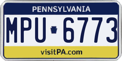 PA license plate MPU6773