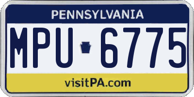 PA license plate MPU6775