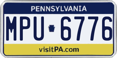 PA license plate MPU6776