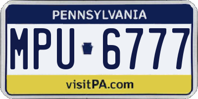 PA license plate MPU6777