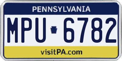 PA license plate MPU6782