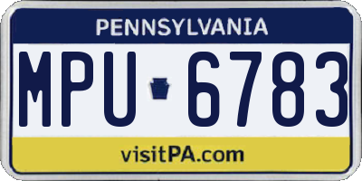 PA license plate MPU6783