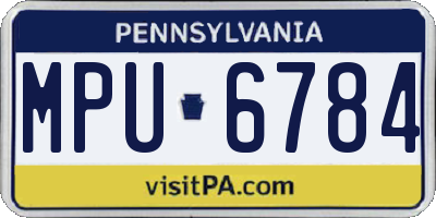 PA license plate MPU6784