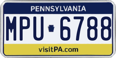 PA license plate MPU6788
