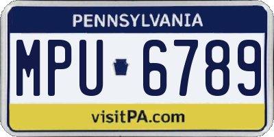 PA license plate MPU6789