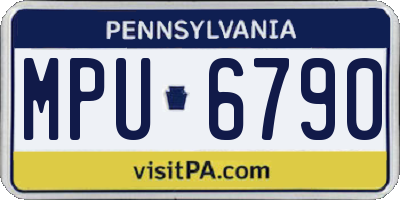 PA license plate MPU6790