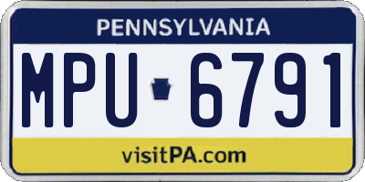 PA license plate MPU6791