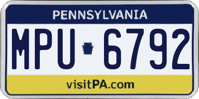 PA license plate MPU6792