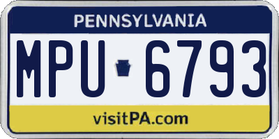PA license plate MPU6793