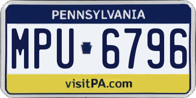 PA license plate MPU6796