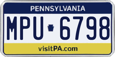 PA license plate MPU6798