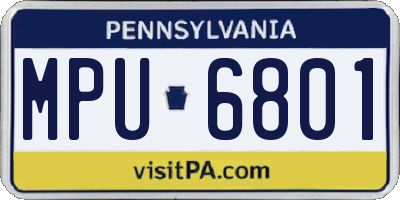 PA license plate MPU6801