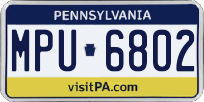 PA license plate MPU6802