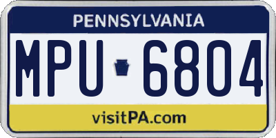 PA license plate MPU6804