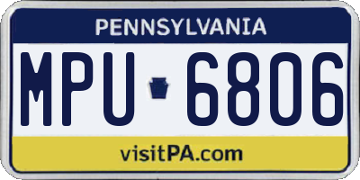 PA license plate MPU6806