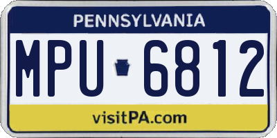PA license plate MPU6812
