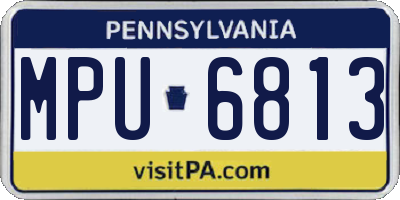 PA license plate MPU6813