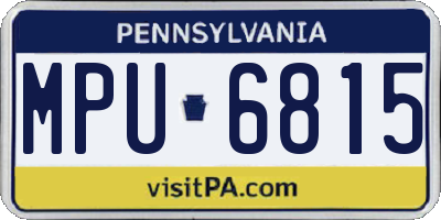 PA license plate MPU6815