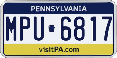 PA license plate MPU6817