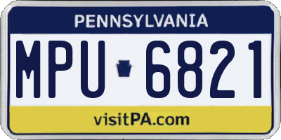 PA license plate MPU6821