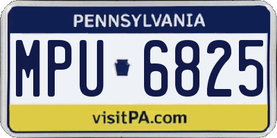 PA license plate MPU6825